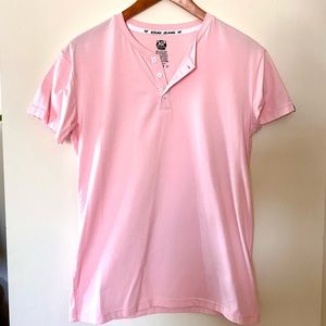 Pink Short Sleeve Henley